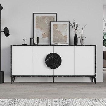 Μπουφές Art Maison Αβέλας - Black White (180x35,6x82εκ.)