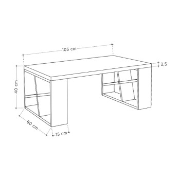 Τραπεζάκι σαλονιού Art Maison Αργινώντα - Gray White (105x60x40εκ.)