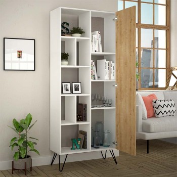 Βιβλιοθήκη Art Maison Γυανυσάδα - Natural White (80,6x29,6x191εκ.)