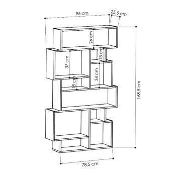 ﻿Βιβλιοθήκη Art Maison Γυανυσάδα - White (96x25,5x168,5εκ.)