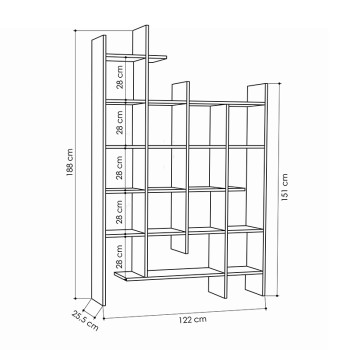ΒΙΒΛΙΟΘΗΚΗ ART MAISON MARSA - NATURAL (122x25,5x188εκ.)