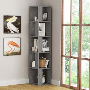 Βιβλιοθήκη Art Maison Ίος - Grey (31,4x31,4x158,9εκ.)