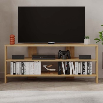 Έπιπλο τηλεόρασης γωνιακό Art Maison Κυριαμάδι - Natural (110x36x45εκ.)