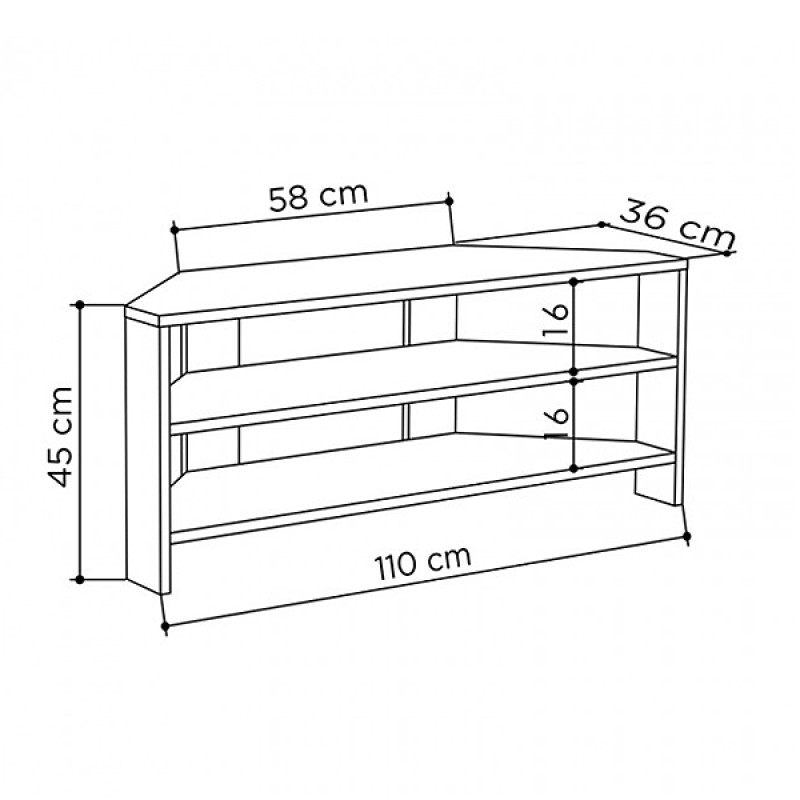 Έπιπλο τηλεόρασης γωνιακό Art Maison Κυριαμάδι - Natural (110x36x45εκ.)