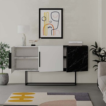 Μπουφές Art Maison Μοσχονάς - White Black (150x42x79,5εκ.)