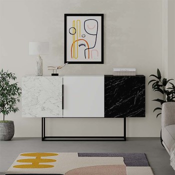 Μπουφές Art Maison Μοσχονάς - White Black (150x42x79,5εκ.)