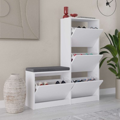 Παπουτσοθήκη Art Maison Λασίθι - White (104,8x26x118,5εκ.)