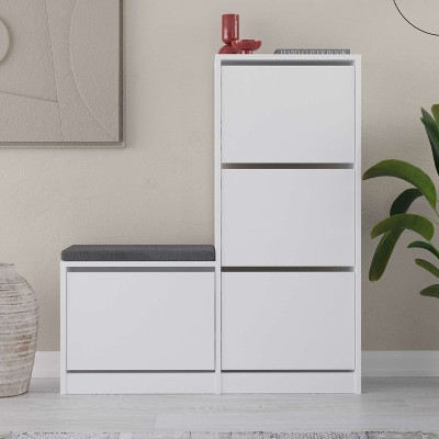 Παπουτσοθήκη Art Maison Λασίθι - White (104,8x26x118,5εκ.)