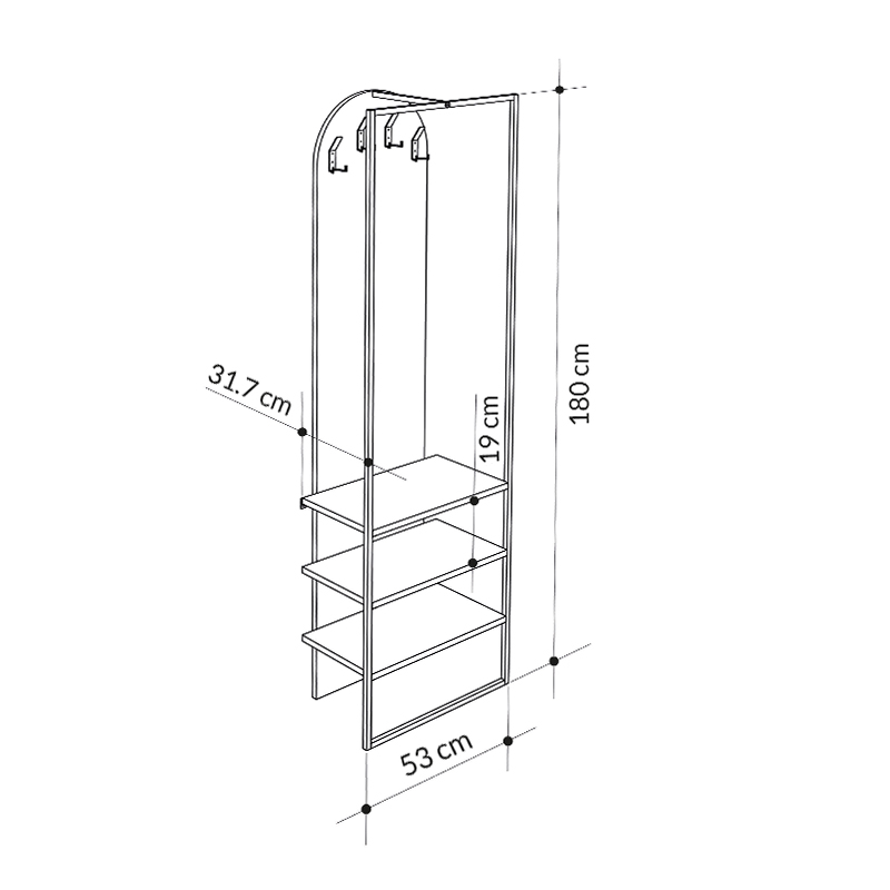 Έπιπλο Εισόδου Art Maison Μύκονος - Natural (53x31,7x180εκ.)