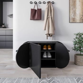 Παπουτσοθήκη Art Maison Μεσόγειος - Black (110x40,4x50εκ.)