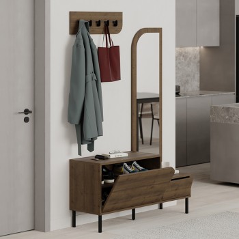 Έπιπλο εισόδου Art Maison Καλυδώνα - Light Brown (120x37x171,6εκ.)