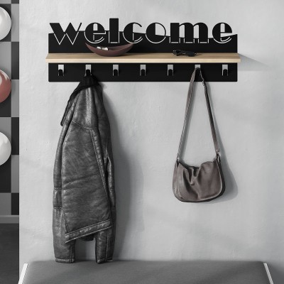 Κρεμάστρα τοίχου Art Maison Μεσόγειος - Black Natural (86x15,2x29εκ.)