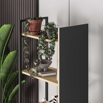 ΒΙΒΛΙΟΘΗΚΗ ART MAISON MARINGA - NATURAL BLACK (58x35,2x175εκ.)