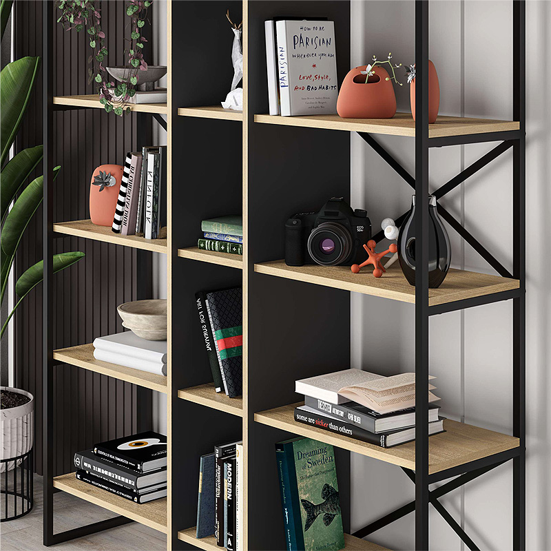 ΒΙΒΛΙΟΘΗΚΗ ART MAISON MARINGA - NATURAL BLACK (143,5x35,2x175εκ.)