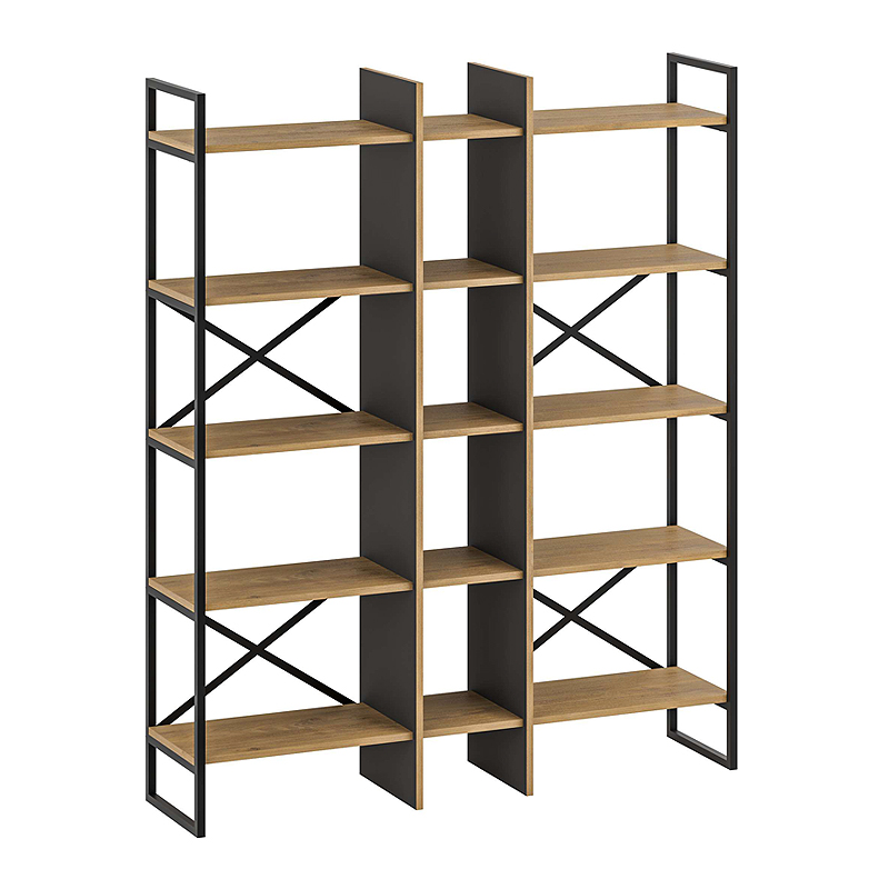 ΒΙΒΛΙΟΘΗΚΗ ART MAISON MARINGA - NATURAL BLACK (143,5x35,2x175εκ.)