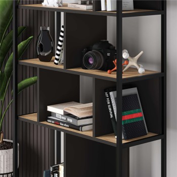 ΒΙΒΛΙΟΘΗΚΗ ART MAISON MARING - NATURAL BLACK (88x35x175εκ.) ΒΙΒΛΙΟΘΗΚΗ ART MAISON MARING - NATURAL BLACK (88x35x175εκ.)