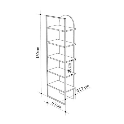 Βιβλιοθήκη Art Maison Morpeko χρώμα sapphire oak 53x31,7x180εκ.