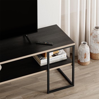 Έπιπλο τηλεόρασης Art Maison Coribou χρώμα black wood 140x37x45εκ.