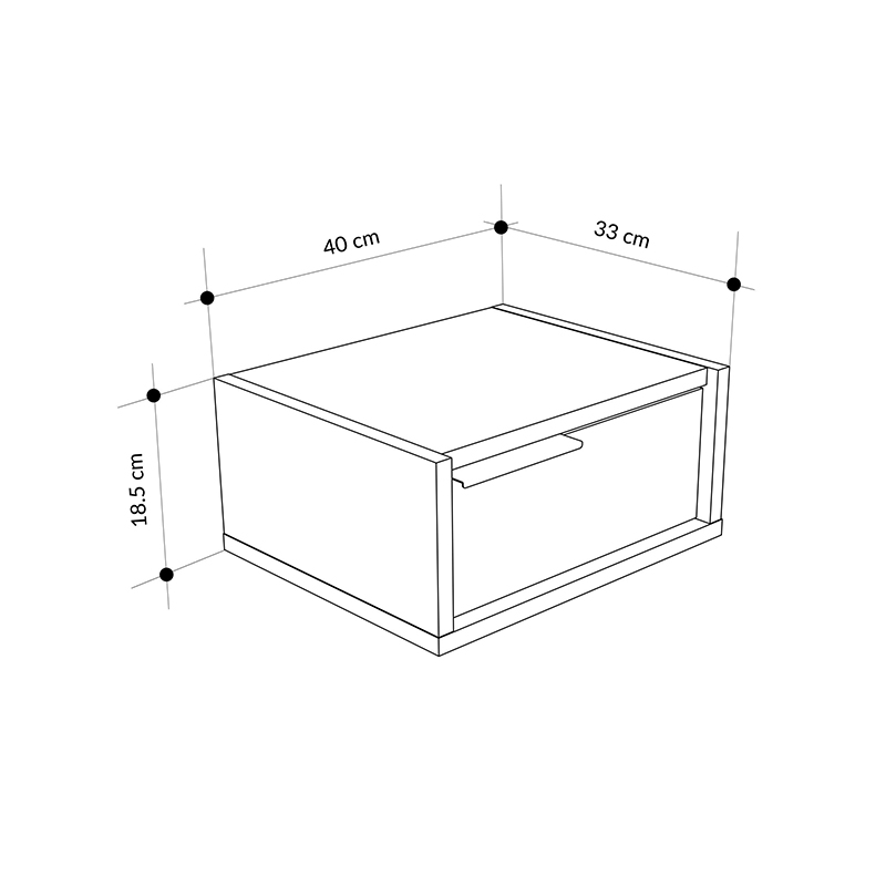 Κομοδίνο επιτοίχιο Art Maison Cornelia χρώμα sandstone - light oak 40x33x18,5εκ.
