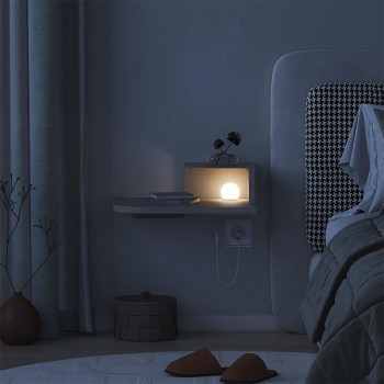 Κομοδίνο επιτοίχιο Art Maison Couran με LED χρώμα sandstone 40x30x16,2εκ.