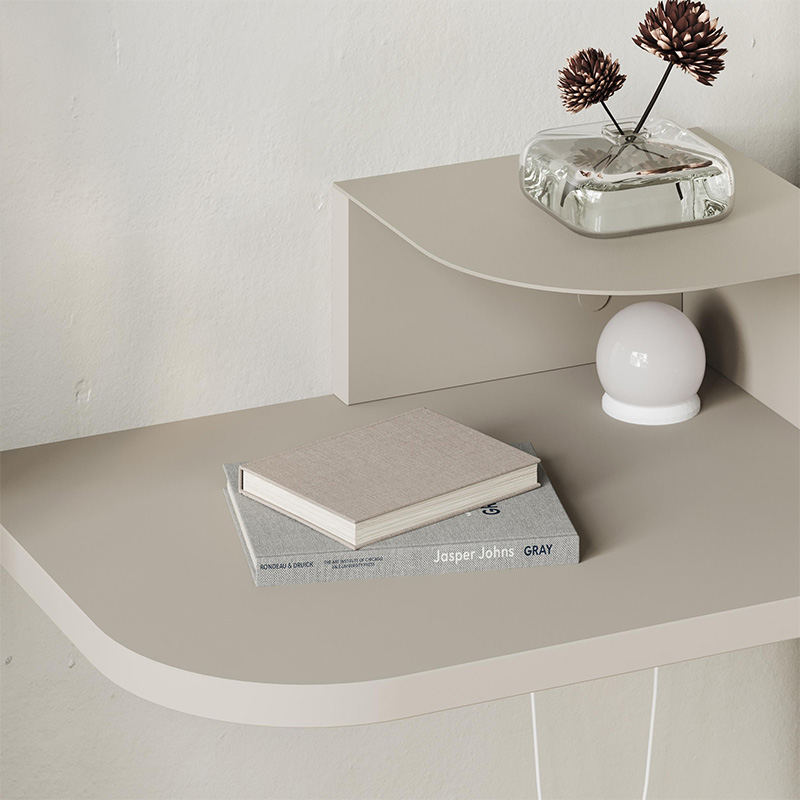 Κομοδίνο επιτοίχιο Art Maison Couran με LED χρώμα sandstone 40x30x16,2εκ.