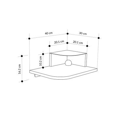 Κομοδίνο επιτοίχιο Art Maison Couran με LED χρώμα sandstone 40x30x16,2εκ.