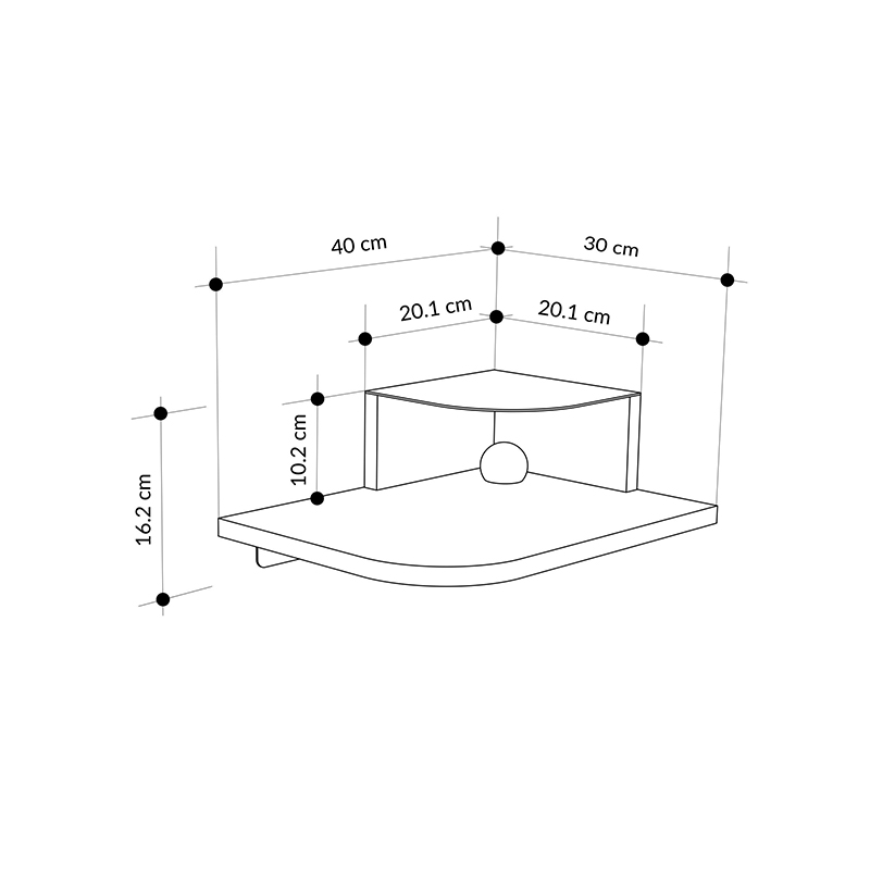 Κομοδίνο επιτοίχιο Art Maison Couran με LED χρώμα sandstone 40x30x16,2εκ.