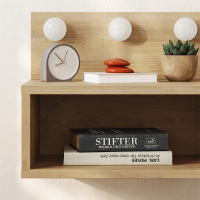 Κομοδίνο επιτοίχιο Art Maison Corgi με LED χρώμα sapphire oak 40x30x33,8εκ.