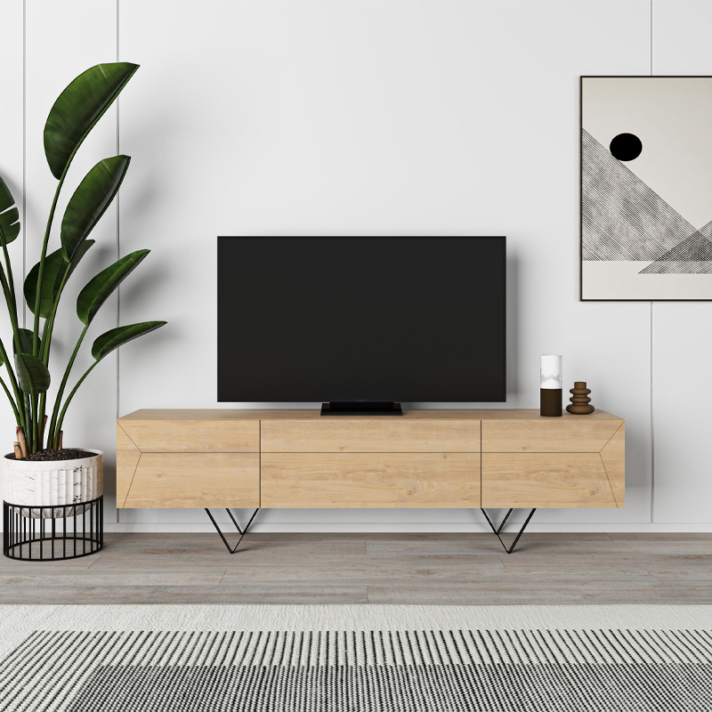 Έπιπλο τηλεόρασης Art Maison Cyrano χρώμα sapphire oak 160x35x43εκ.