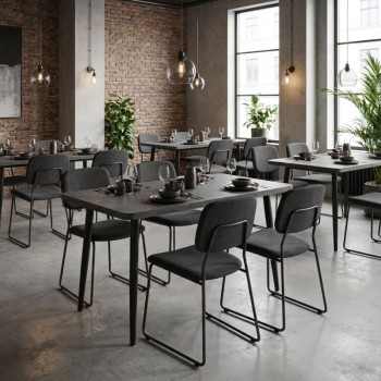 Τραπέζι Art Maison ΒΕΝΕΤΙΚΟ Mdf - μεταλλικό χρώμα σκούρο γκρι σκυροδέματος 120x70x75εκ.