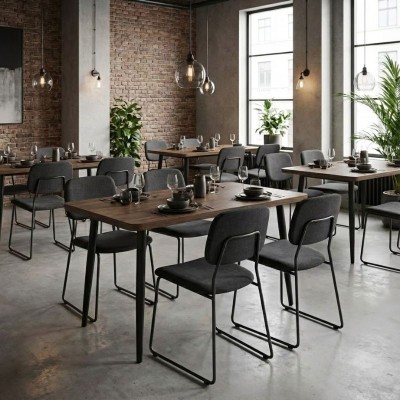 Τραπέζι Art Maison Dagama Mdf - μεταλλικό χρώμα καπνιστή καρυδιά 130x75x75εκ.