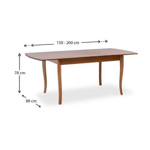 Τραπέζι επεκτεινόμενο Art Maison ΚΕΡΤΗΣ - Walnut (150/200x89x78εκ.)