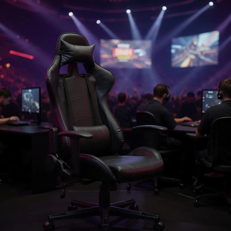 Καρέκλα γραφείου Gaming Art Maison Grovyle από τεχνόδερμα χρώμα μαύρο 67x70x125/135 εκ.