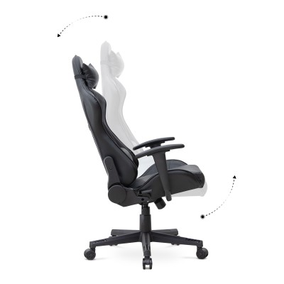 Καρέκλα γραφείου Gaming Art Maison Grovyle από τεχνόδερμα χρώμα μαύρο 67x70x125/135 εκ.