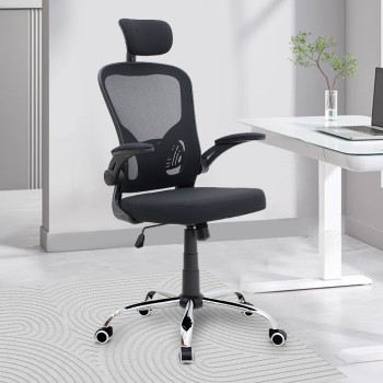 Καρέκλα γραφείου διευθυντική Art Maison Cobra με ύφασμα Mesh χρώμα μαύρο 68x65x119/129εκ.