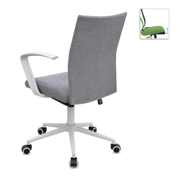 Καρέκλα γραφείου Art Maison Kaede υφασμάτινη χρώμα γκρι - λευκό 64x63x89/96εκ.