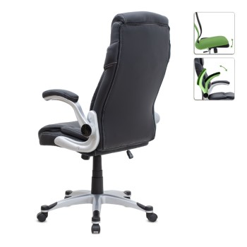 Καρέκλα γραφείου διευθυντική Art Maison Chieko από τεχνόδερμα χρώμα μαύρο 69x65x116/126εκ.