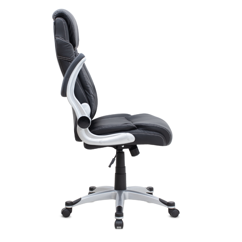 Καρέκλα γραφείου διευθυντική Art Maison Chieko από τεχνόδερμα χρώμα μαύρο 69x65x116/126εκ.