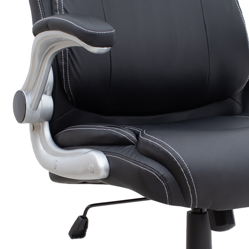 Καρέκλα γραφείου διευθυντική Art Maison Chieko από τεχνόδερμα χρώμα μαύρο 69x65x116/126εκ.