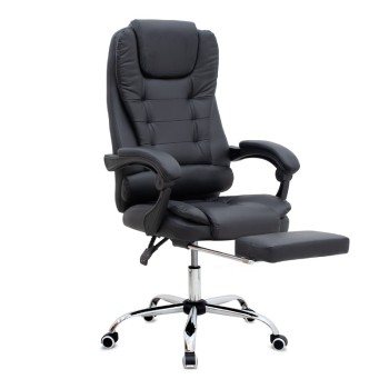 Καρέκλα γραφείου διευθυντική Art Maison Eiko με υποπόδιο από τεχνόδερμα χρώμα μαύρο 65x65x117/127εκ.