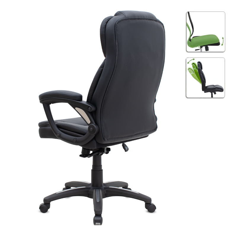 Καρέκλα γραφείου διευθυντική Art Maison Izumi από τεχνόδερμα χρώμα μαύρο 67x65x112/122εκ.