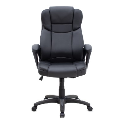 Καρέκλα γραφείου διευθυντική Art Maison Izumi από τεχνόδερμα χρώμα μαύρο 67x65x112/122εκ.