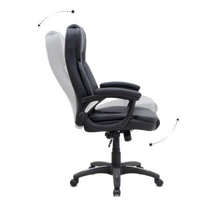 Καρέκλα γραφείου διευθυντική Art Maison Izumi από τεχνόδερμα χρώμα μαύρο 67x65x112/122εκ.