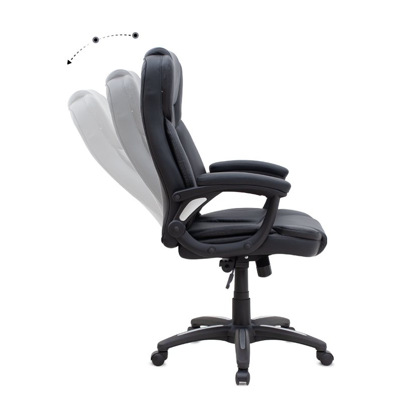 Καρέκλα γραφείου διευθυντική Art Maison Izumi από τεχνόδερμα χρώμα μαύρο 67x65x112/122εκ.