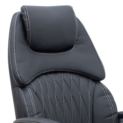 Καρέκλα γραφείου διευθυντική Art Maison Keiko από τεχνόδερμα χρώμα μαύρο 72x70x120/125εκ.