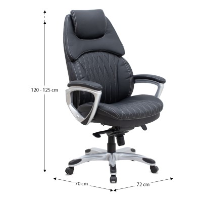 Καρέκλα γραφείου διευθυντική Art Maison Keiko από τεχνόδερμα χρώμα μαύρο 72x70x120/125εκ.