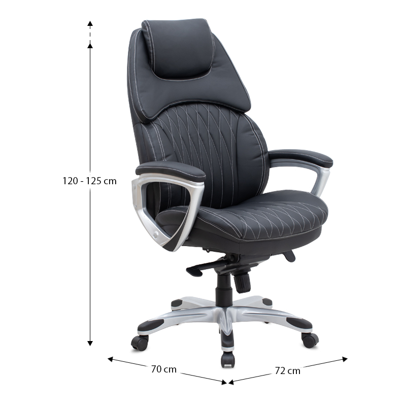 Καρέκλα γραφείου διευθυντική Art Maison Keiko από τεχνόδερμα χρώμα μαύρο 72x70x120/125εκ.