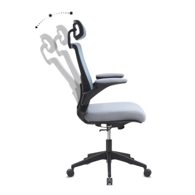 Καρέκλα γραφείου διευθυντική Art Maison Jozu με ύφασμα Mesh χρώμα γκρι 63,5x62x117/127εκ.