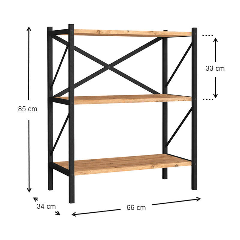 Βιβλιοθήκη Art Maison ΜΥΚΟΝΟΣ - Natural (66x34x85εκ.)