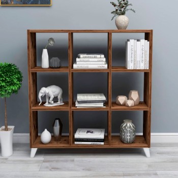 Βιβλιοθήκη Art Maison Νάξος - Walnut (88,2x20x88,2εκ.)